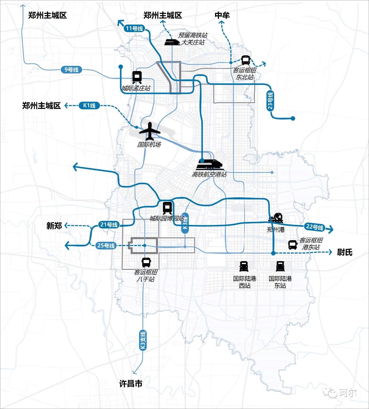 航空港地铁线规划图图片